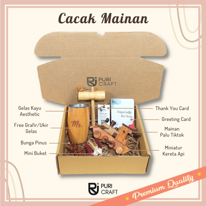 

Hampers buat pacar teman sahabat bestie unik lucu keren kekinian / CACAK MAINAN Series FREE UKIR Hampers Kado Wisuda Ultah Wedding - Cacak C, Tanpa Gelas