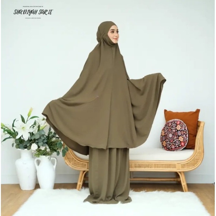 Mukena dewasa crinkel airflow syar'i mukenah jumbo crinkle airflow niq - Army JS