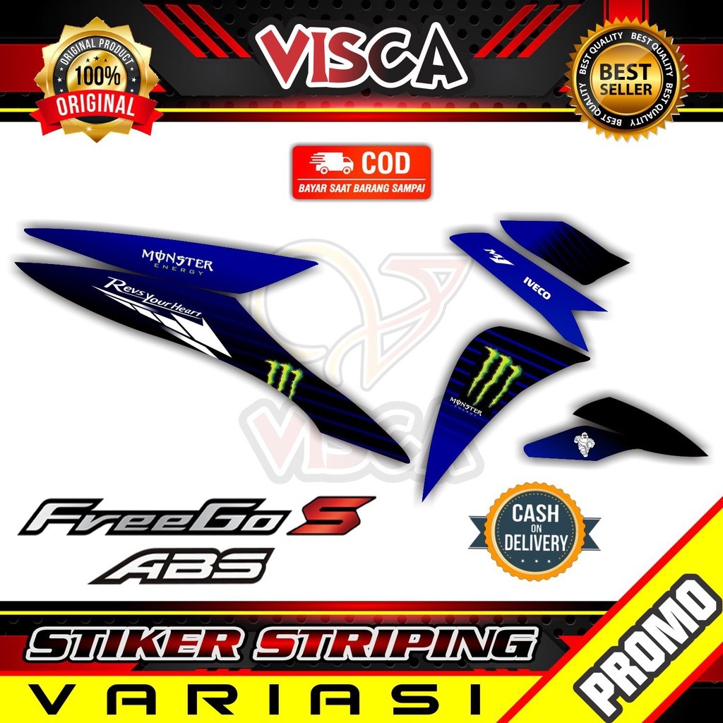 Striping Freego - Stiker Sticker Striping Variasi Lis Yamaha Freego - Striping Hologram Freego ME