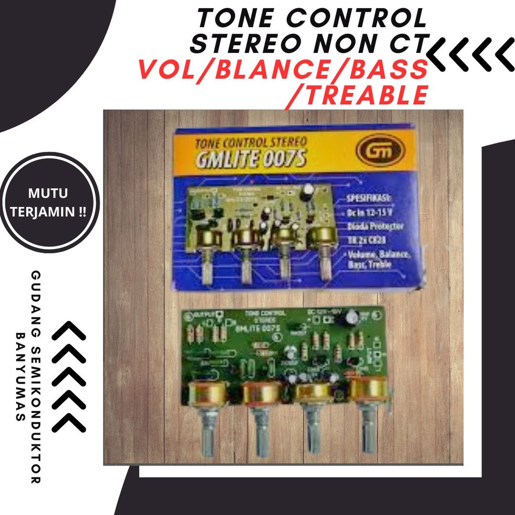 TONE CONTROL STEREO 4 POTENSIO VOLUME BALANCE BASS TREBLE GMLITE 007S 12V DC