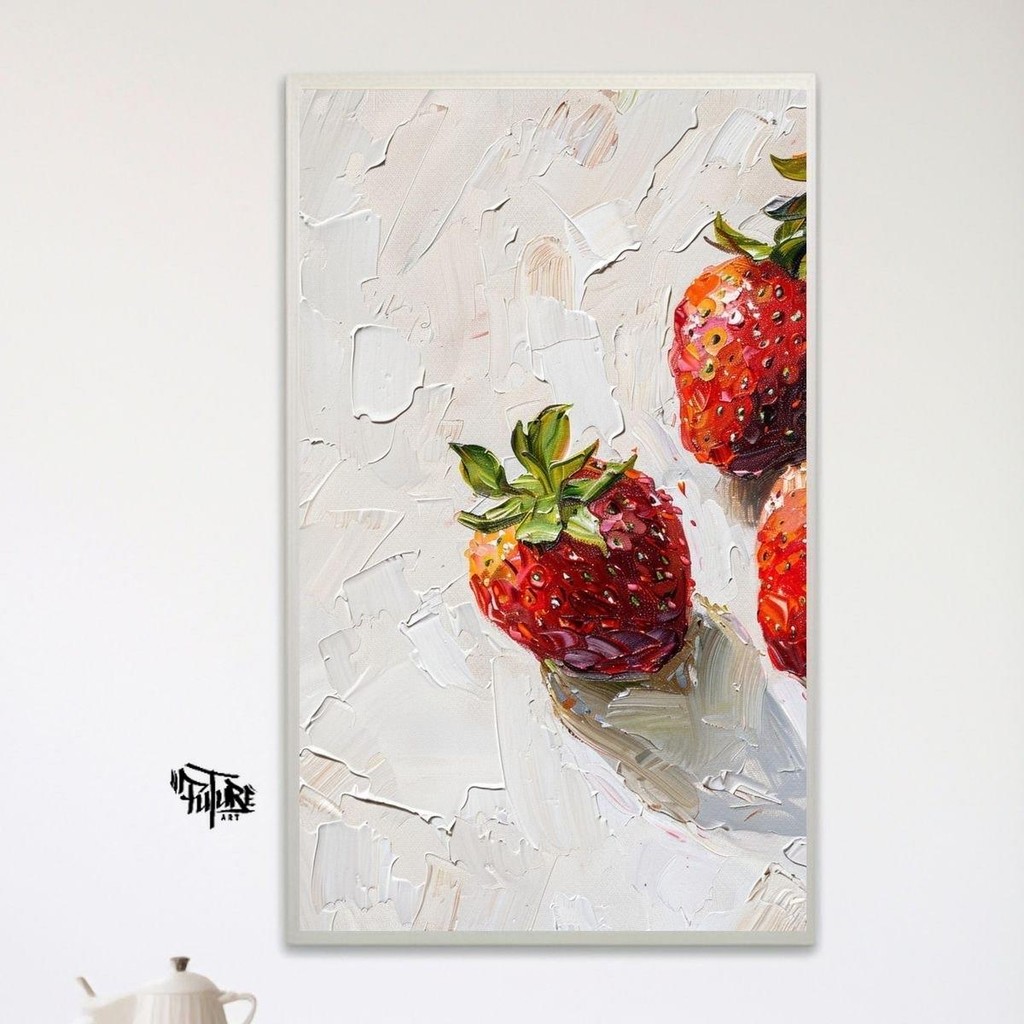 Hiasan Dinding Dapur Atau Ruang Makan Lukisan juicy strawberry - Future Art Painting