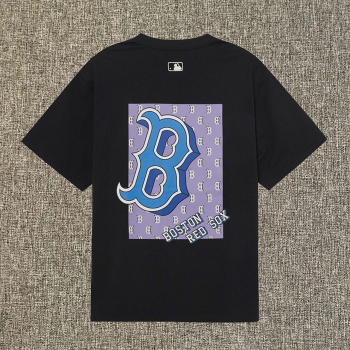 ATASAN PRIA BAJU KAOS MLB Korea B Boston Monotive Tee Black