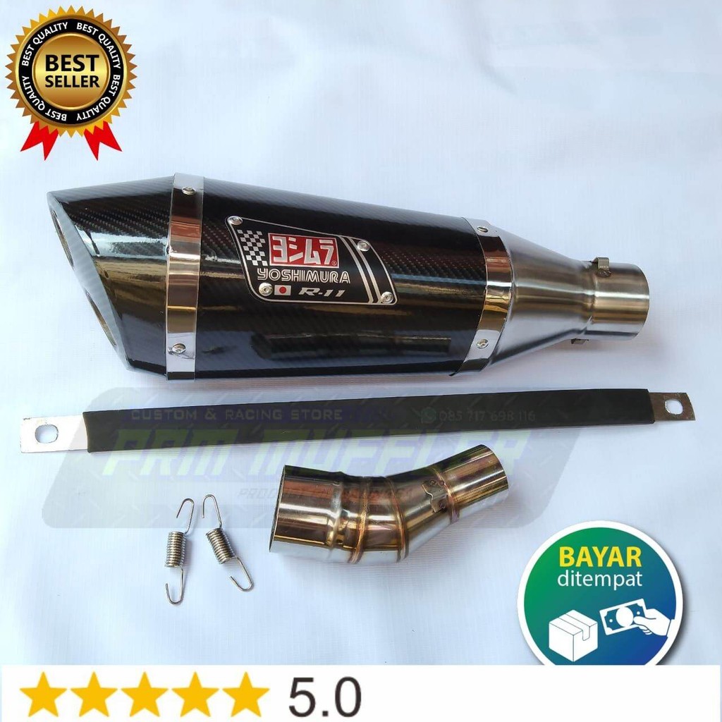 Silincer Yoshimura R11 dua lubang + Slipon Ninja 250 Fi , Ninja 250 karbu