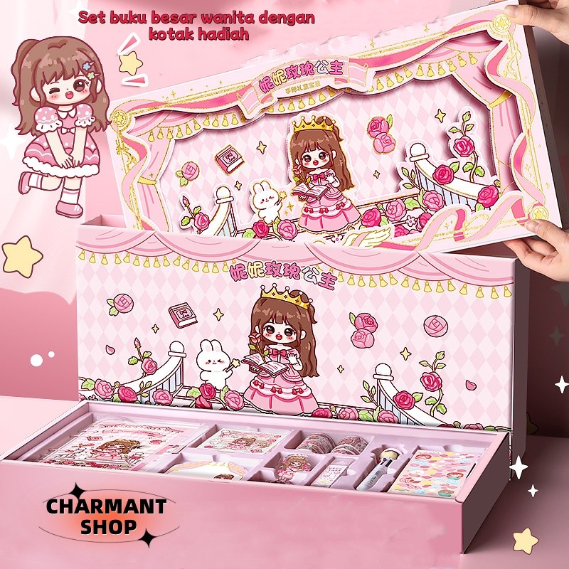 

[CHARMANT] 252 pcs/set set buku harian binder cantik hadiah ulang tahun