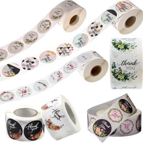 

STICKER THANK YOU ROLL 2.3 CM ISI 500 PCS STICKER ROLL TERIMA KASIH WARNA TEMPELAN UCAPAN STICKER LABEL UCAPAN 9065