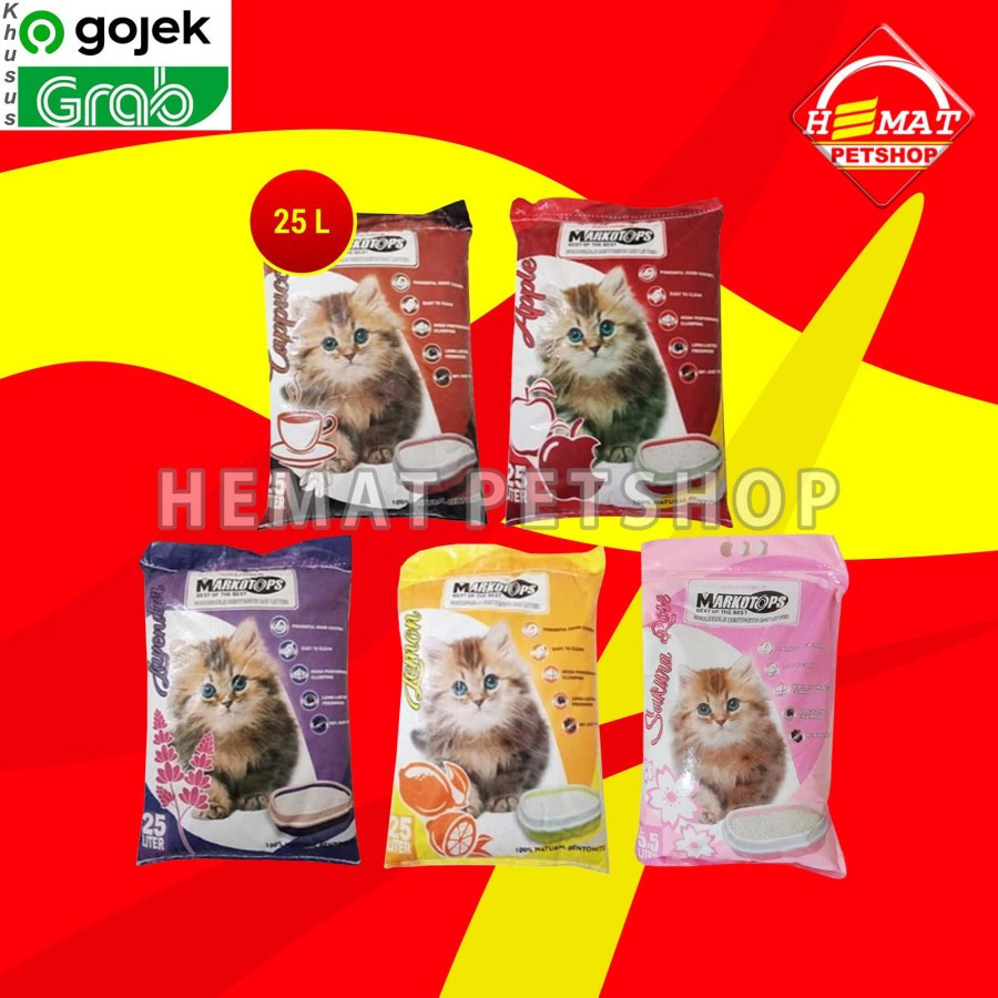 Pasir Kucing Gumpal Wangi Markotops 25 Liter / Pasir Wangi Gumpal Markotops
