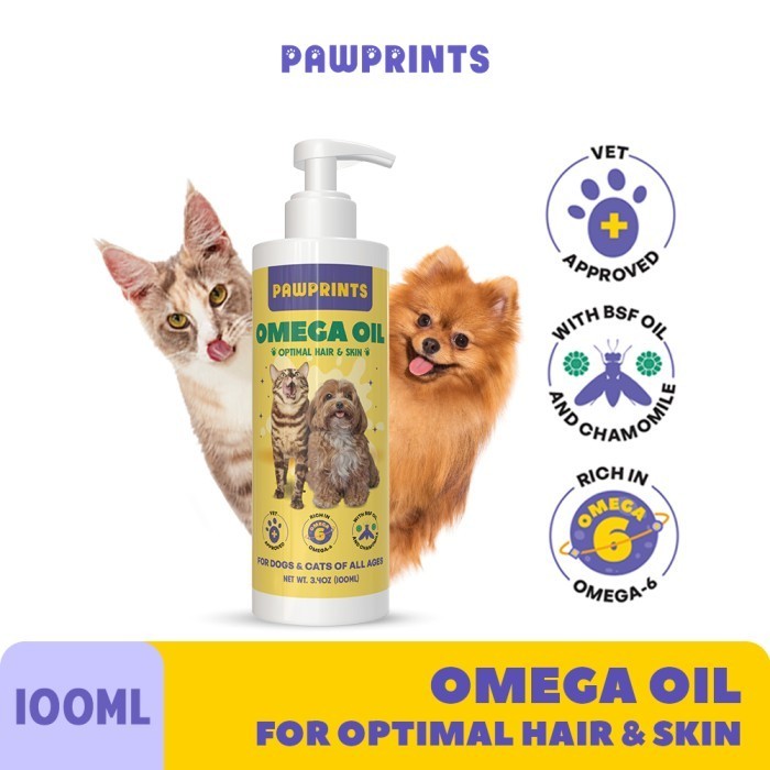 [New Arrival] PAWPRINTS Omega Oil 100 ML Minyak BSF Vitamin Kulit Bulu Anjing Kucing