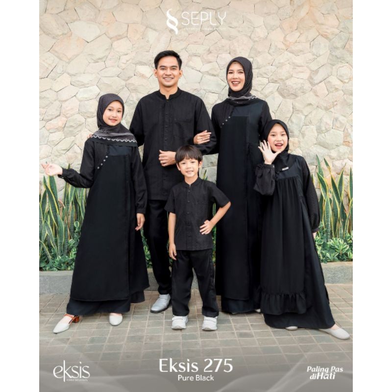 Sarimbit Keluarga 2025 Eksis 275 Pure Black | Sarimbit Keluarga Lebaran Terbaru Seply 2025 | Seply G