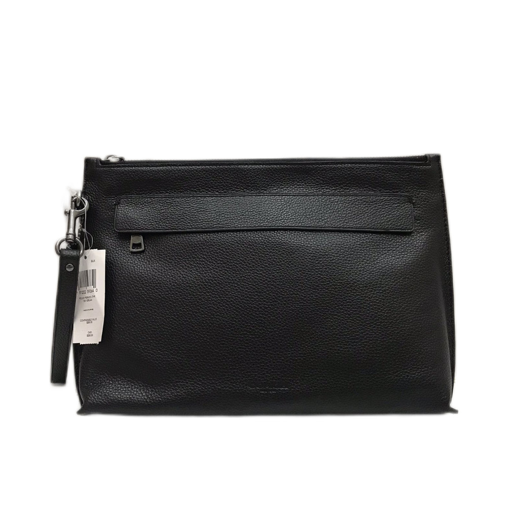 COACH Men’s Pouch Pabbled Leather in Black