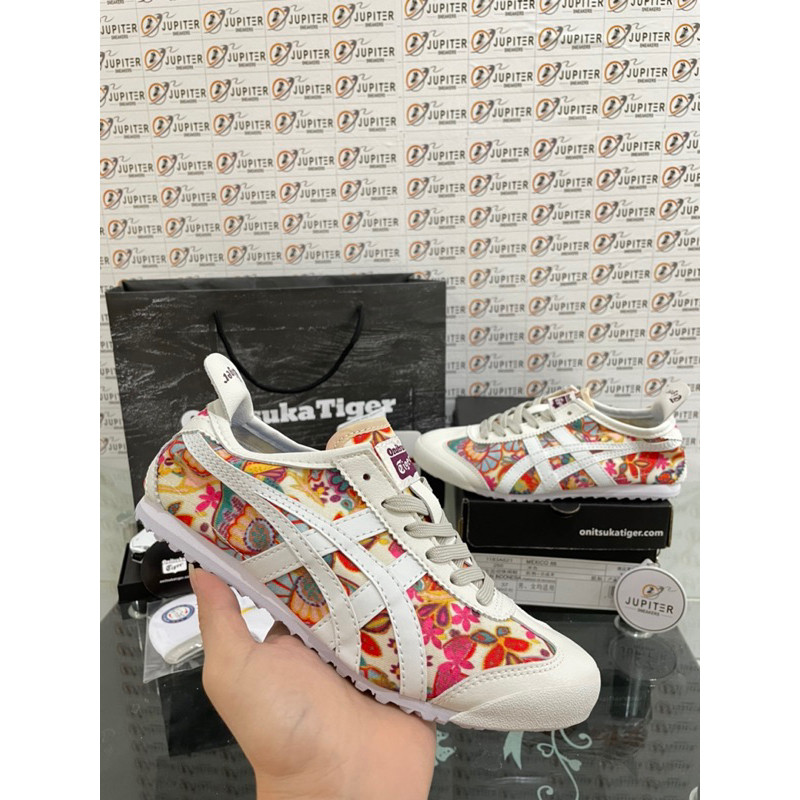 Promk Sepatu Onitsuka Tiger Leather Liberty/Flower •Free paperbaq dan kaos kaki•