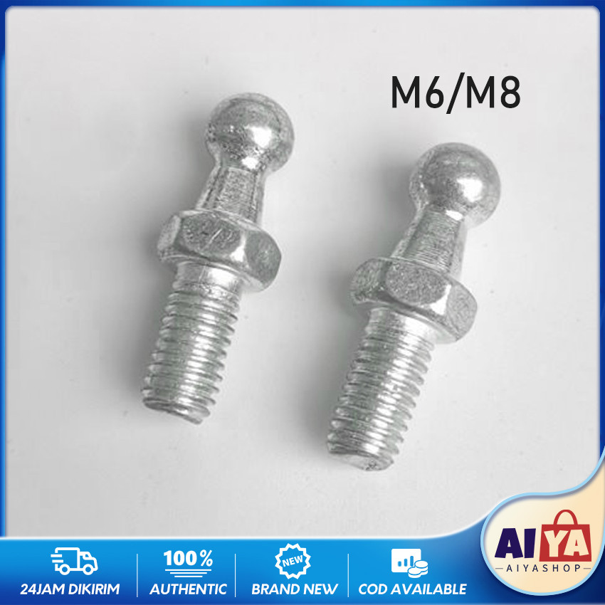 2Pcs BAUT Joint SHOCK KAP MESIN BAUT SHOCK BAGASI MODEL BALL JOINT UNIVERSAL Drat M6 M8