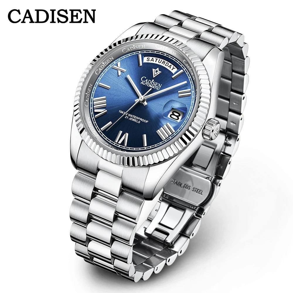 CADISEN Automatic Watch Men Mechanical Watch 40mm Meteorite Surface Stainless Steel Sapphire Japan M