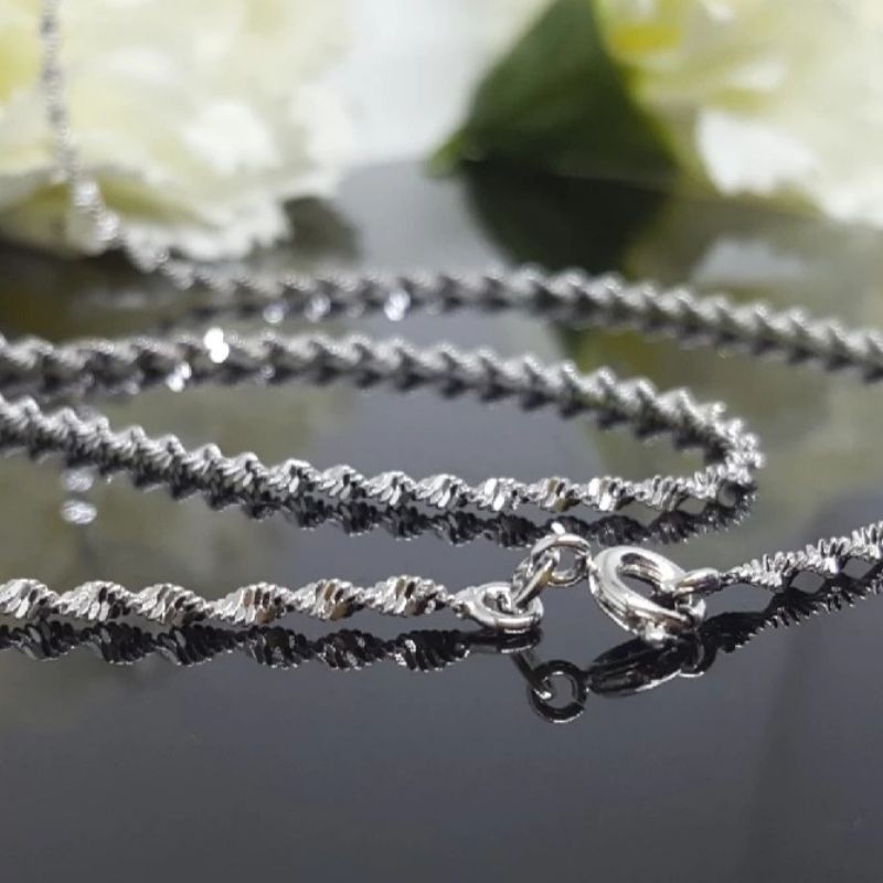 4s Grosir Solo || TERLARIS KALUNG ULIR BAHAN RHODIUM ANTI KARAT&LUNTUR COCOK UNTUK PRIA&WANITA