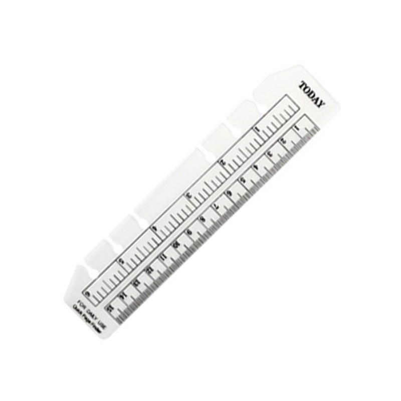 

F3MA PVC Page Marker Snap-in Bookmark Ruler Binder Ruler A5/A6 Size 6-Hole Notebook Filler Clear Black Measuring Tools Set