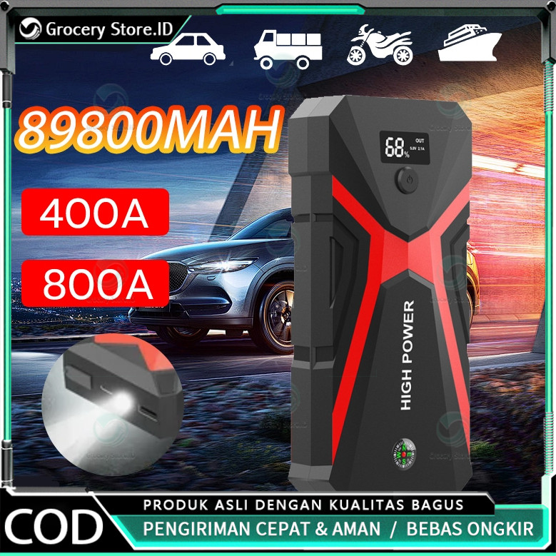 Jump Starter Aki Mobil Motor Power Bank 89800mah Jumper Aki Jump Starter Aki Mobil Motor PowerBank A