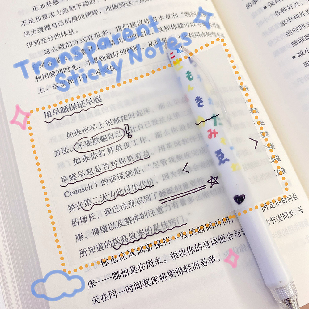 

SURABAYA Winzige Sticky Notes Lucu transparan Tempelan Kertas Catatan sticky note Kertas Tempel Pembatas Buku Cute alat tulis stationery korea