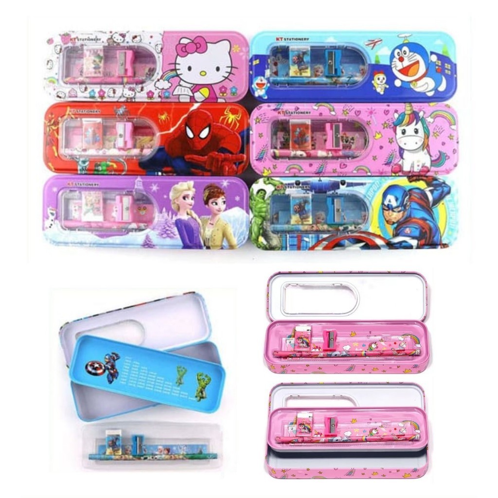 

TEMPAT KOTAK PENSIL KT-6631 (1 SET 5 IN 1) STATIONERY KOTAK PENSIL ANAK SEKOLAH MURAH