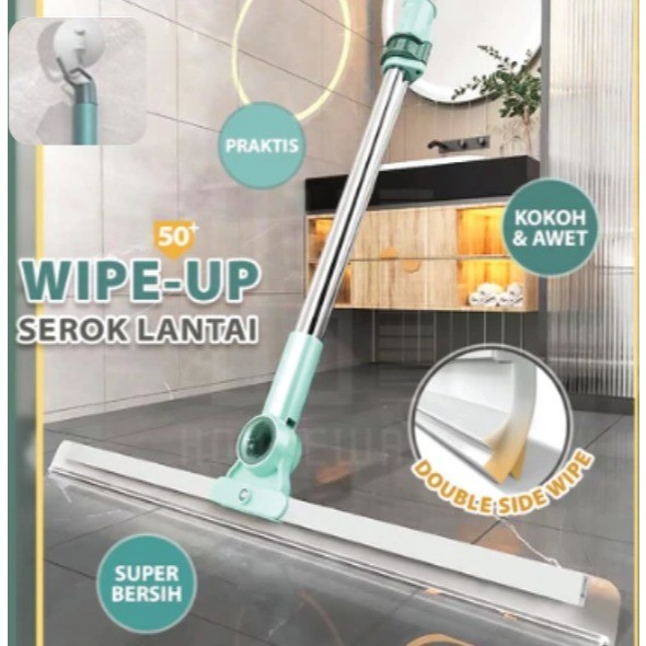 NOX HOUSEWARE Wiper Sapu Karet Silikon - Alat Pel Lantai Magic Broom Serbaguna untuk Basah & Kering