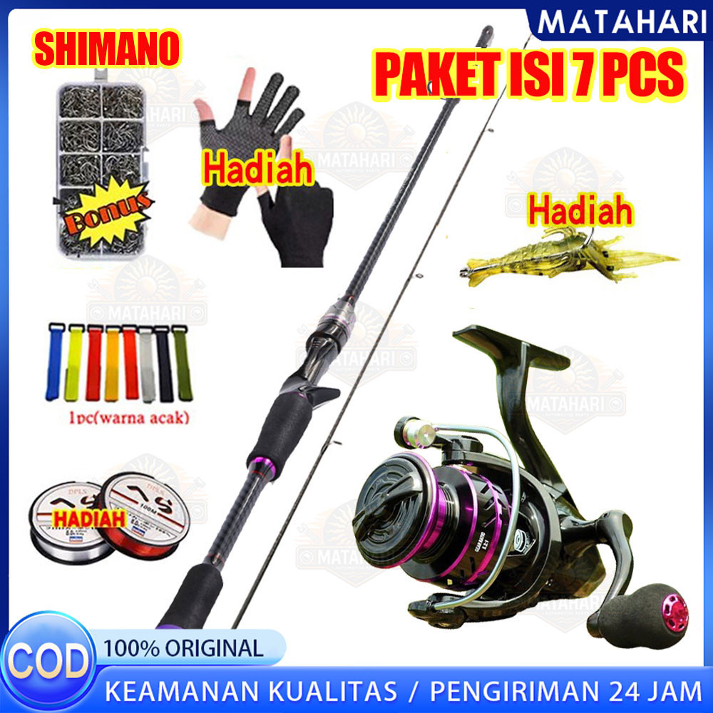 SHIMANO Set Pancing 1.8m/2.1m Joran Pancing 1000-4000 Reel Pancing 150M Senar Pancing Umpan Combo pa