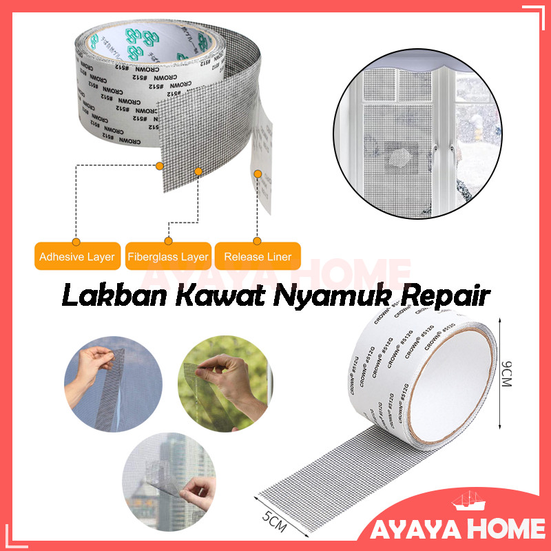 

Lakban Penambal Kawat Nyamuk / Mosquito Screen Net Tape Repair Roll 2 Meter