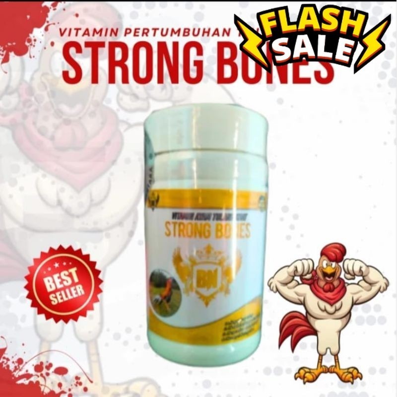 Hot STRONG BONES 50g VItamin kalsium untuk tulang ayam kuat dan struktur tulangan ayam aduan kokoh