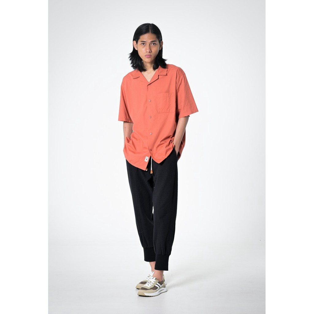 3Second Basic Shirt Cuban Collar Cotton Orange 250423