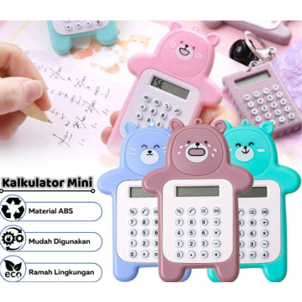 

Calculator/Kalkulator Mini Portable Motif Bear / Kalkulator 8 Digit Alat Hitung Pejumlahan Pengurangan Perkalian Pembagian Bentuk Gambar Beruang