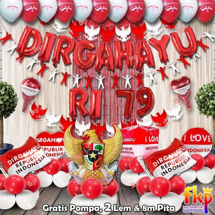 

Paket Dekorasi Dirgahayu Standing Balon Lengkap / Hiasan Gapura Hut Ri / 17An Agustusan / Merah Putih - Mer DIRGA 6 PM