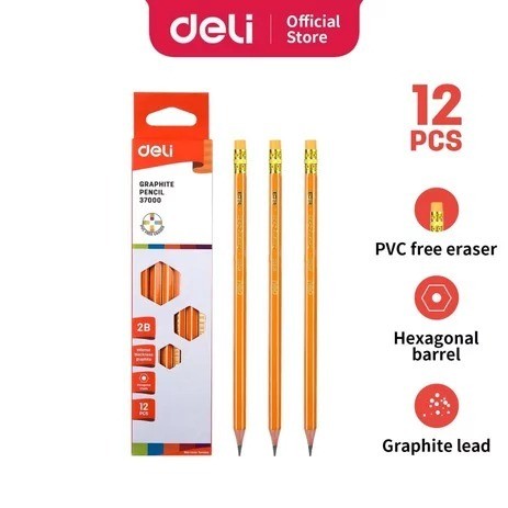 

Deli Pensil 2B (12 Pcs) E37000 dengan Penghapus