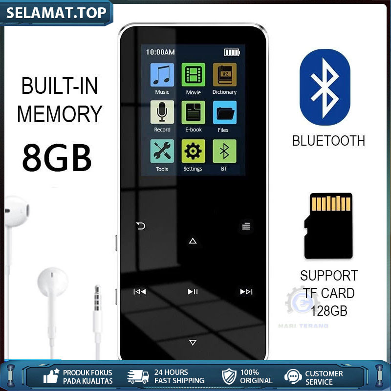 DAP MP4 Digital Audio Player 1.7 Inch Bluetooth 4.2 500mAh - Pemutar Musik - Woramy SD-01 MP3