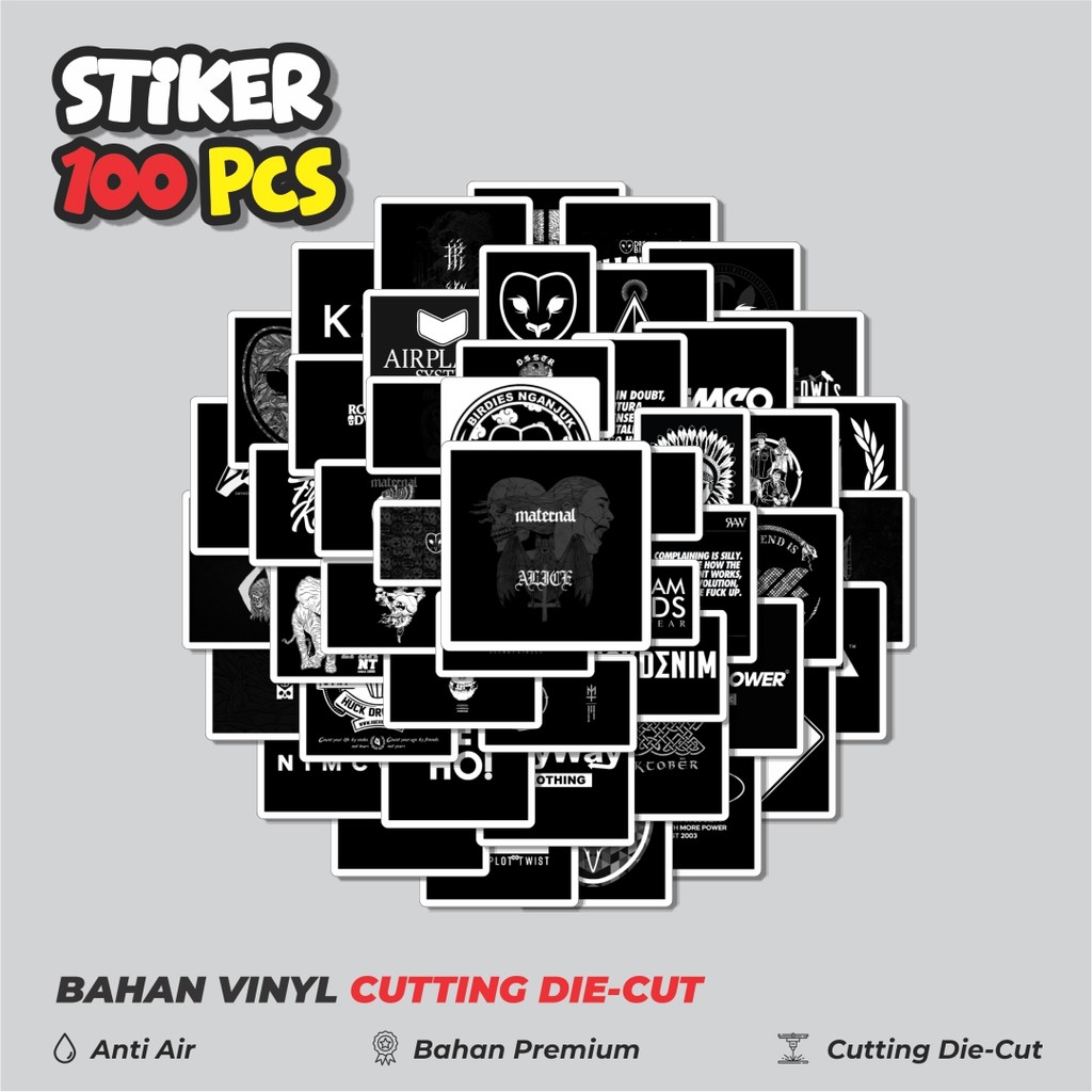 

Terbaru! 50 pcs Stiker Random Black & White Versi 7 Dekorasi Lucu Kreatif untuk Notebook, Skateboard, HP