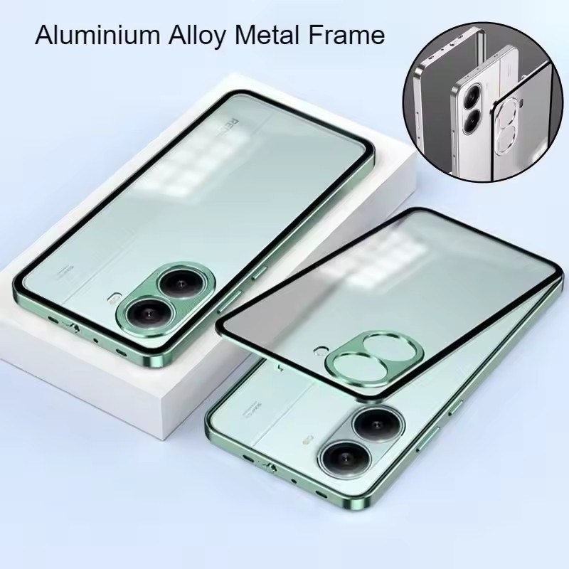 Shockproof Phone Case untuk POCO X7 F6 F7 Pro REDMI turbo 3 4 pro Aluminium Alloy Metal Frame Matte 