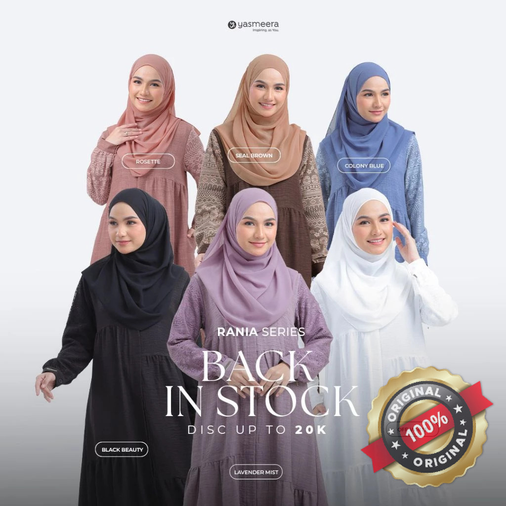 YASMEERA NEW Gamis Rania Dress Umpak Linen Mix Brokat Lengan Brukat Etnik Simpel Elegan simple Moder