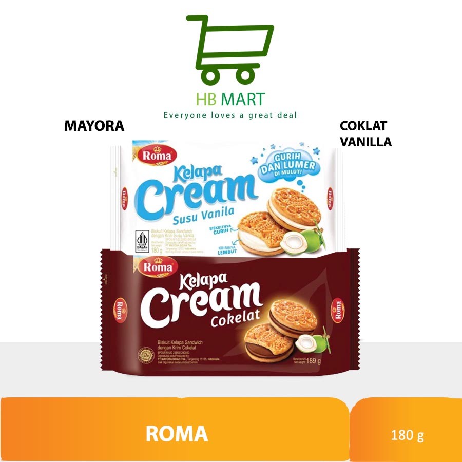 

ROMA KELAPA CREAM COKLAT 180GR CREAM VANILLA 180 g