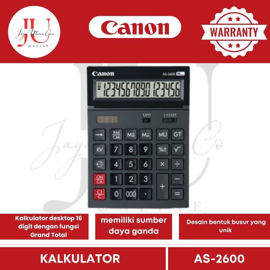 

Kalkulator Canon AS-2600 16 Digits AS 2600 Canon Original