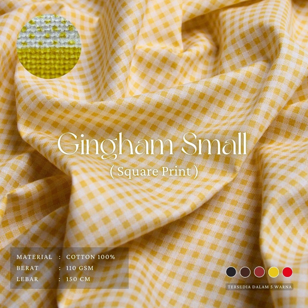KAIN KATUN GINGHAM MOTIF KOTAK ELEGAN UNTUK GAMIS & BAJU TIDUR