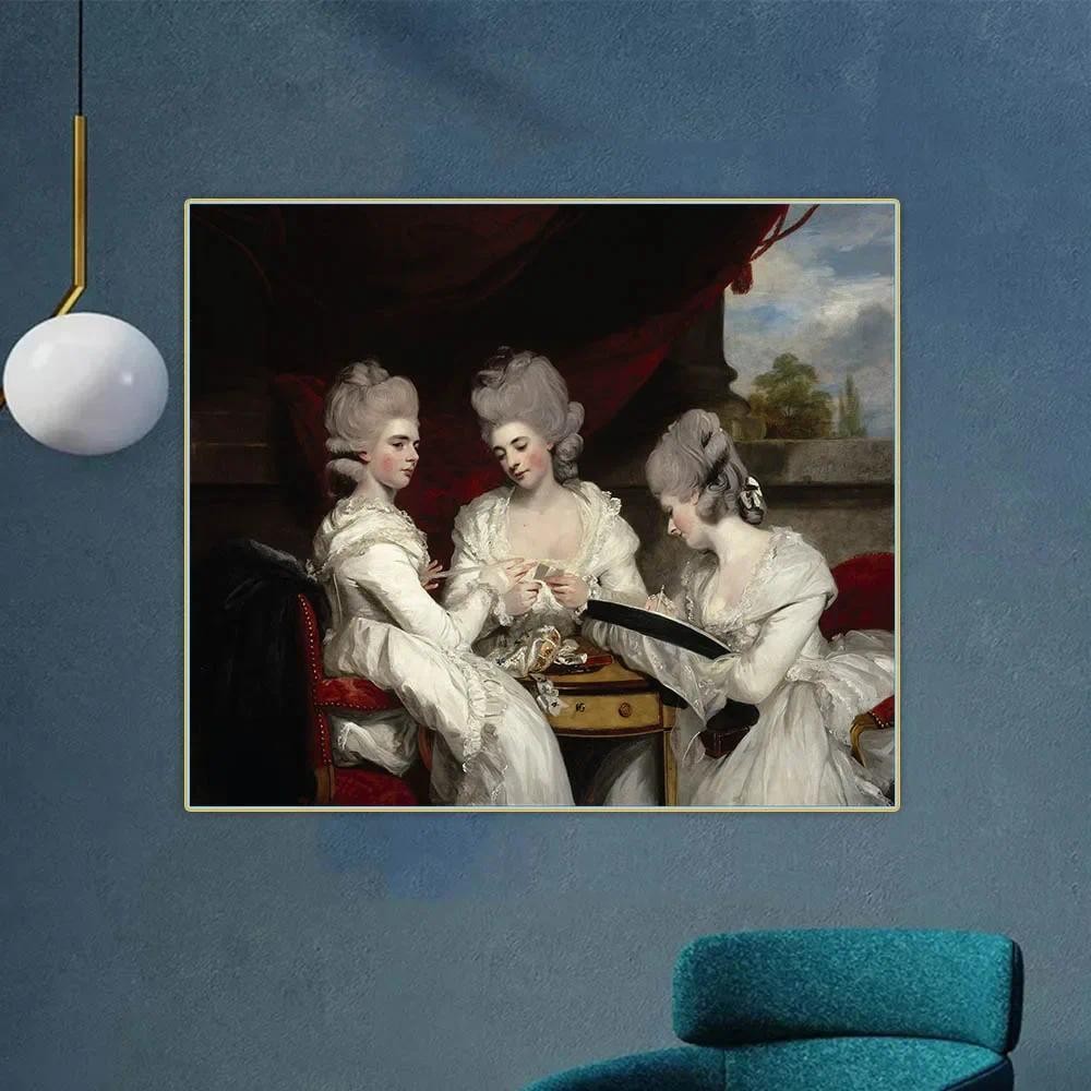 

The Ladies Waldegrave by Sir Joshua Reynolds Canvas Oil Painting Aesthetics Picture Backdrop Wall Hanging Decor Home Decoration