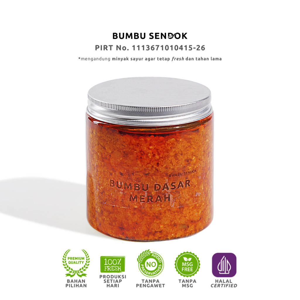 

Bumbu Dasar Merah 400g --- BUMBU SENDOK Halus Dapur Instan Masak Homemade Basah Tanpa MSG Lengkap Komplit Giling MPASI Putih Merah Bombay Kating Brebes Baceman Cepat Saji Favorit Premium Nasi Goreng Rica Balado Bakar Ayam Ikan Oseng Mercon Sambal Ati
