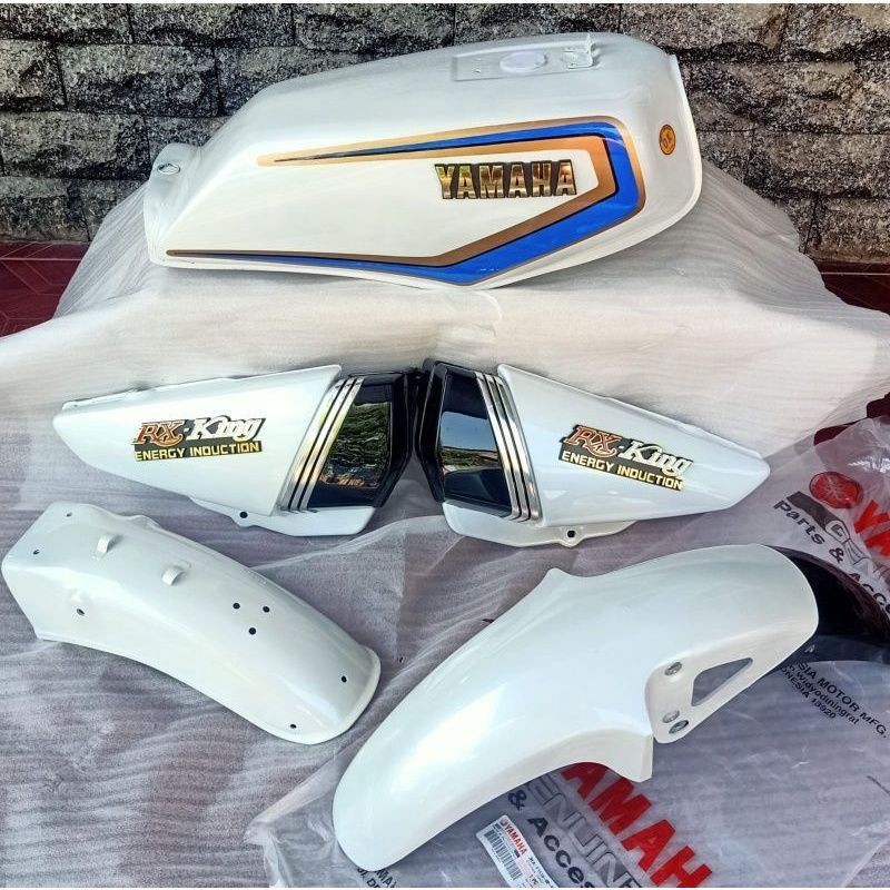 PROMO BODISET RX KING TAHUN 1983 WARNA PUTIH MUTIARA SET STIKER BIRU-BODISET RX KING TAHUN 1983 WARN