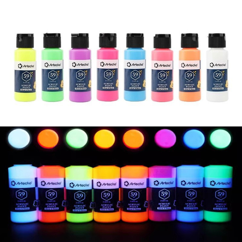 

59ml Luminescent Acrylic Pigment High Brightness Waterproof for Art Painting DIY Projects Halloween and Decorations