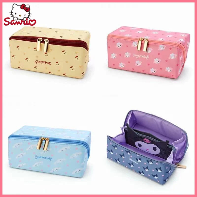 

Sanrio Hellokitty Large Capacity Pencil Case Cartoon Cinnamoroll Kulomi Portable Makeup Bag Cute School Pencil Case Stationery