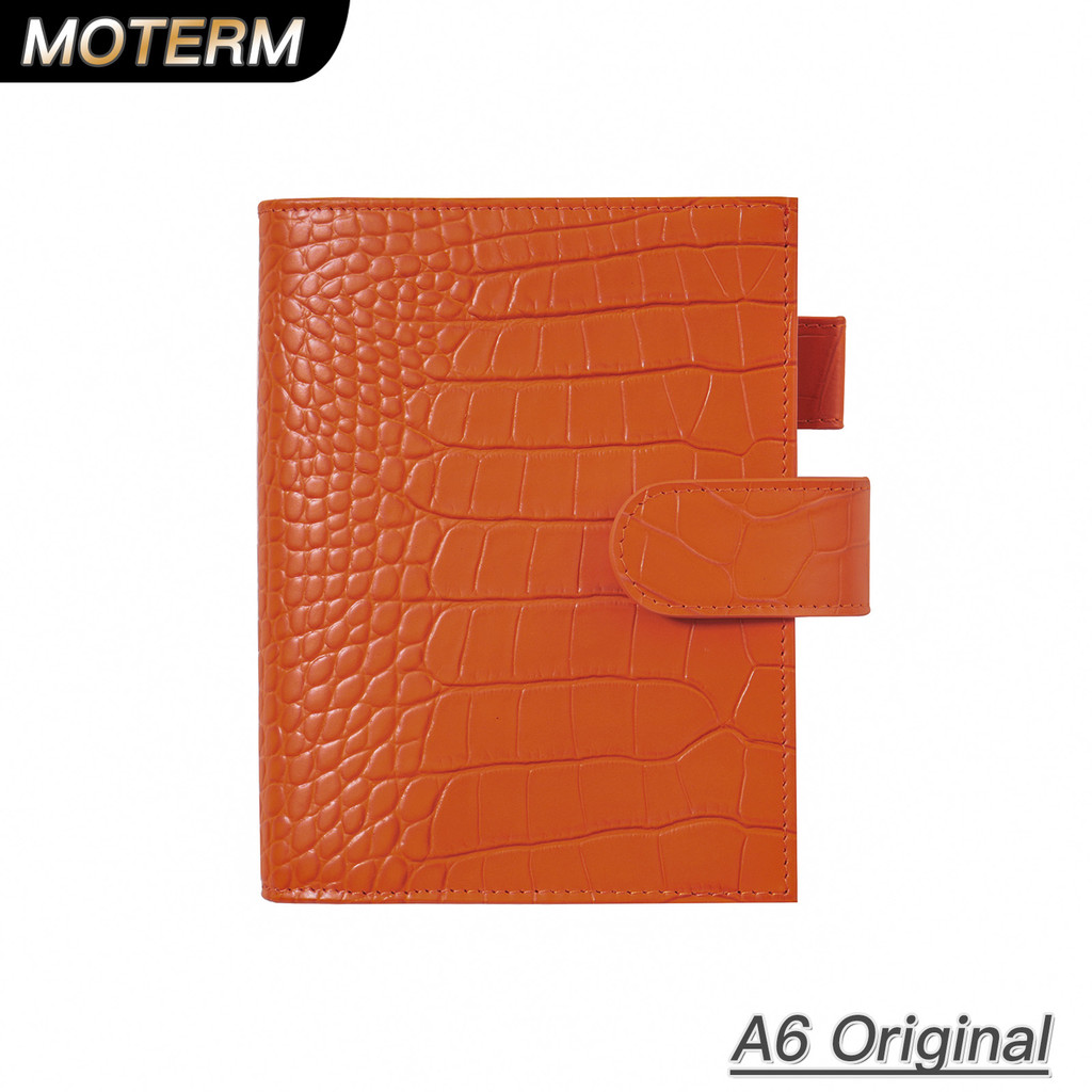 

Moterm Original A6 Plus Cover for A6 Stalogy Notebook Croc Grain Leather Genuine Cowhide Planner Organizer Agenda Journal Diary
