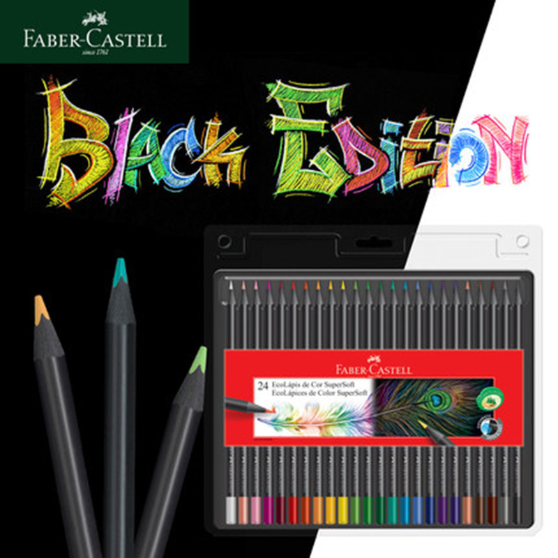 

Faber Castell 24/48/72 Colors Black Edition Triangular Ebony Oil Pencils, For Painting & Drawing Kits, Premium Art Supplies