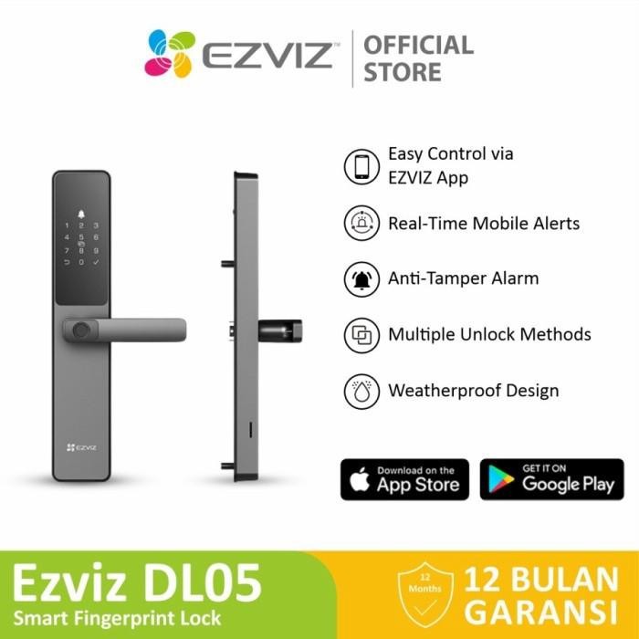 

DOOR LOCK Ezviz DL05 Smart Home Security Fingerprint Door Handle Lock - BLACK