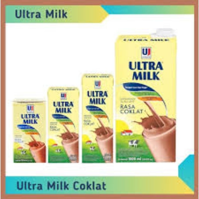 

SUSU KEMASAN ULTRA MILK RASA COKLAT UKURAN 250ML 200ML 125ML