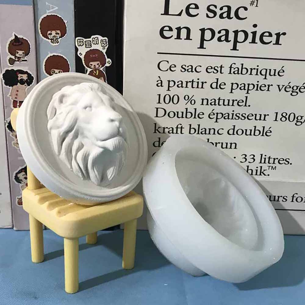 

Lion's Head Aromatherapy Gypsum Silicone Mold Car Pendant Plaster Mold Epoxy Resin Mold Concrete Ornament Cement Art Mould