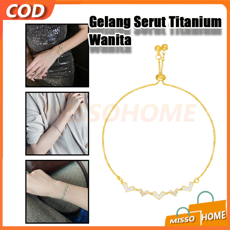 Wanita gelang titanium gelang/Gelang Serut Korea fashion berlian/Wanita Korea Gelang Mewah Zirkon