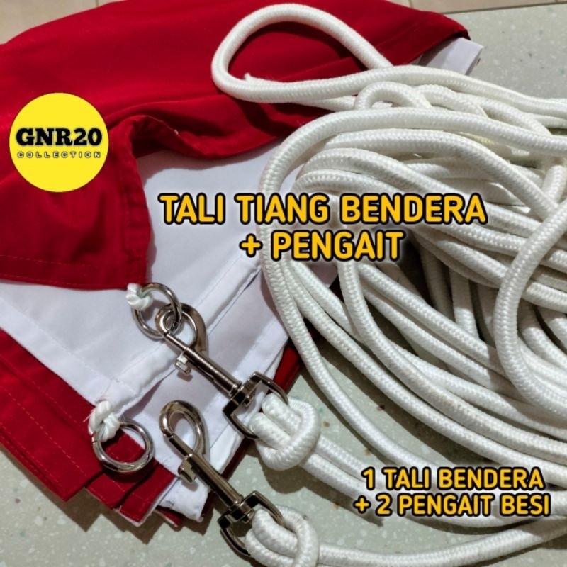 

Tali tiang bendera 8mm 20 25 30 35 40 meter halus kuat gratis pengait besi tali bendera upacara tali bendera