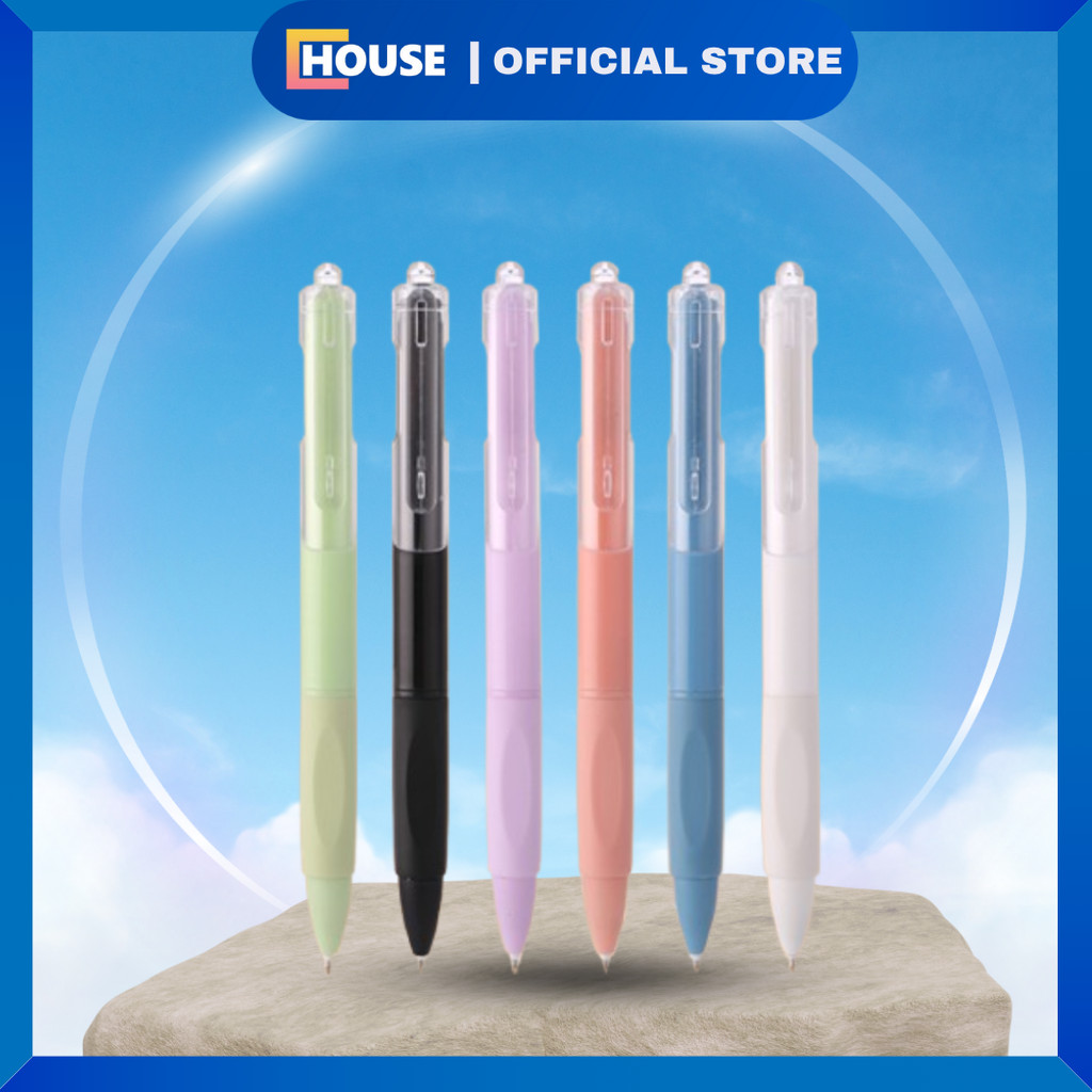 

UHOUSE 5/6/8 pcs SET Ballpoint Pen Quick-Drying 0.5mm Black - Anti-Smudge Ink + Ergonomic Grip, Suitable for Student Exams & Workplace