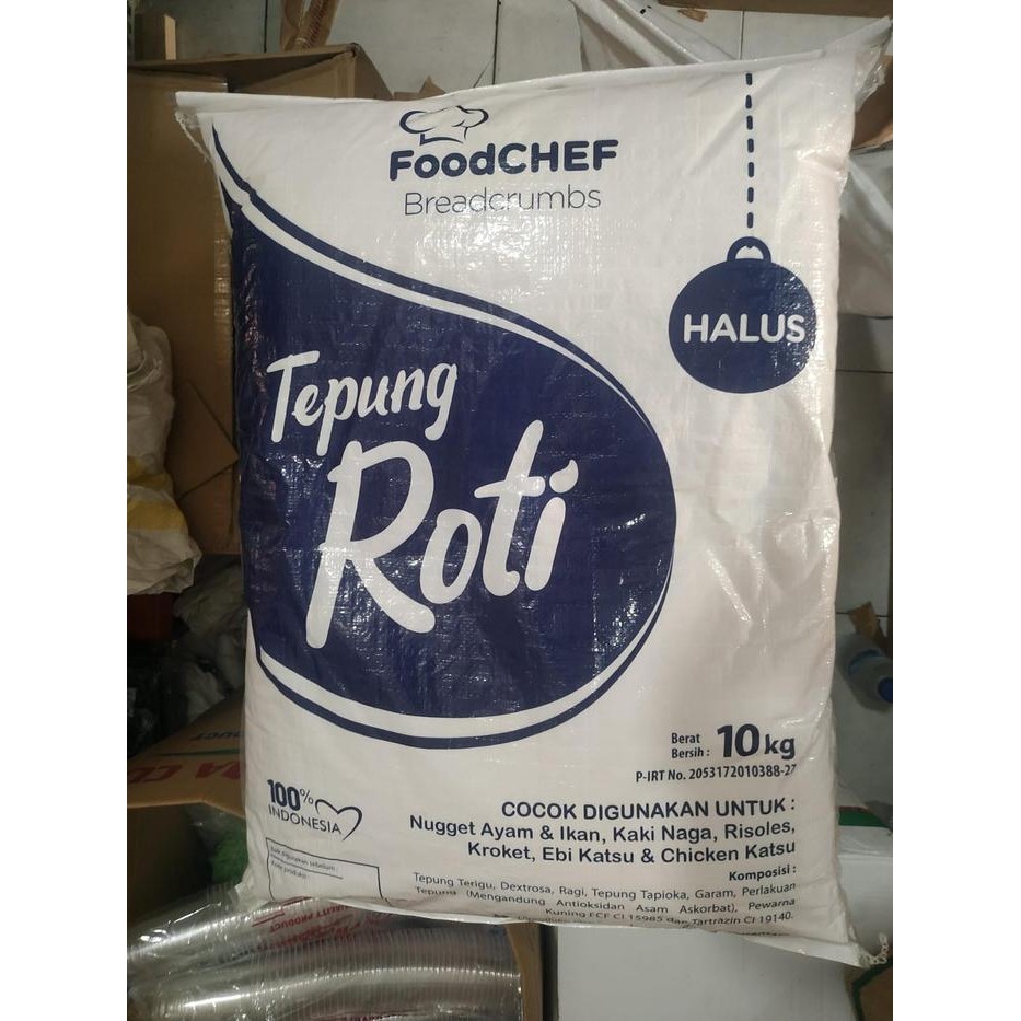 

Tepung Roti Panir Breadcrumb merk Foodchef 1 karung berat 10 kg